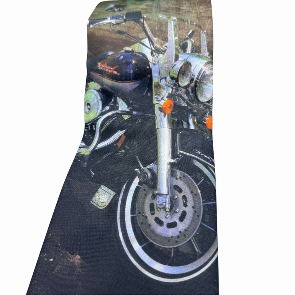Vintage Harley Davidson Ralph Marlin Motorcycle Necktie Black Biker Tie Licensed